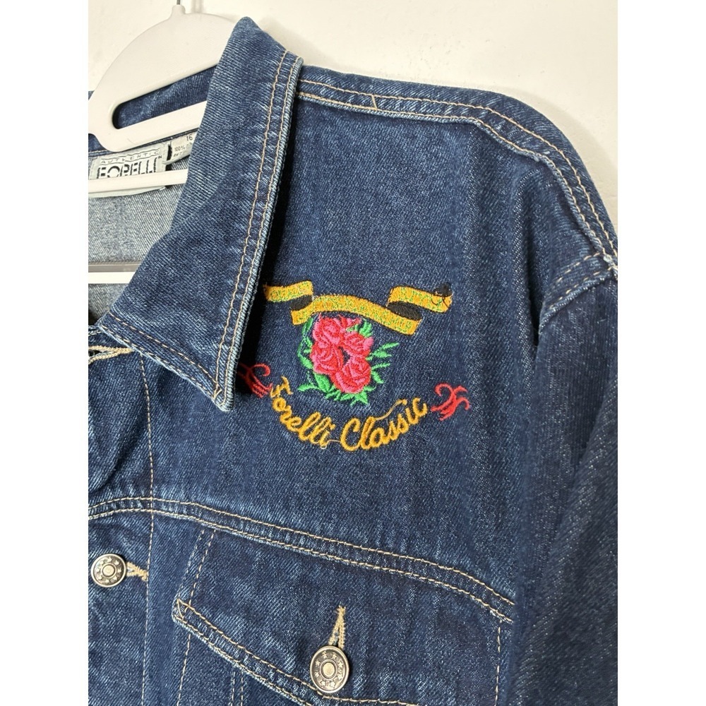 Vintage 90s Y2K Forelli Classic Denim Trucker Jacket Women's Size 16